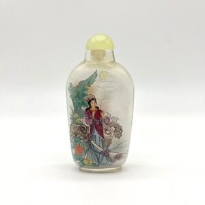 Vintage Chinese Snuff‎ Bottle Hand Painted Glass Asian Art Decor Collectible